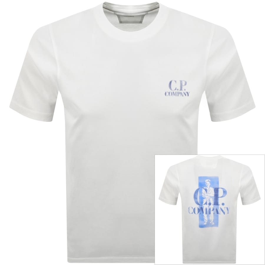 CP Company Graphic Logo T Shirt White | Mainline Menswear x